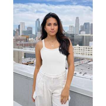 Abonlen Womens Tank Tops Ribbed Sleeveless Tops for Women Scoop Neck Basic Tees Soft Lounge Causal Workout Shirts(Cream White,XS)