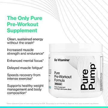 Do Vitamins PurePump - All-Natural Clean Pre-Workout Powder, Boost Energy, Focus, Pumps, Endurance, ...