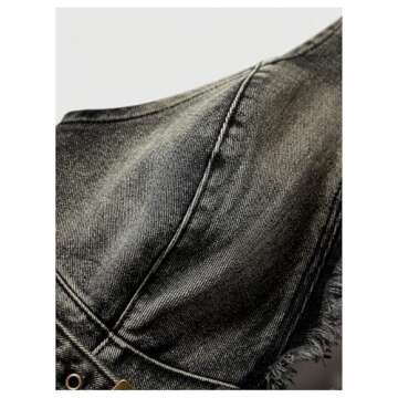 Floerns Women's Grunge Halter Backless Denim Top