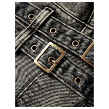 Floerns Women's Grunge Halter Backless Denim Top