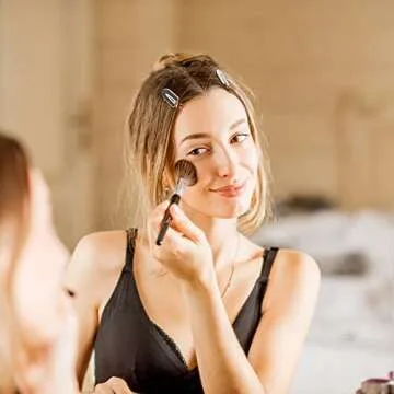 AMCAMI 4 PCS No Crease Hair Clips-No Bend Hair Clips for Styling Classic Black & White Flat Clip No Dent Alligator Hair Barrettes for Hairdressing Bangs Waves Woman Girl Makeup Application