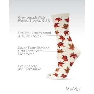 Eco-Friendly MeMoi Autumn Crew Socks for Women