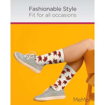 Eco-Friendly MeMoi Autumn Crew Socks for Women