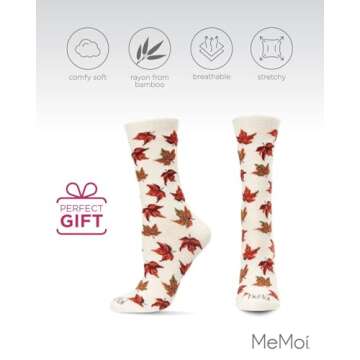 Eco-Friendly MeMoi Autumn Crew Socks for Women