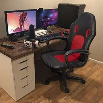 KaiMeng Ergonomic Red Computer Chair for Teens & Adults