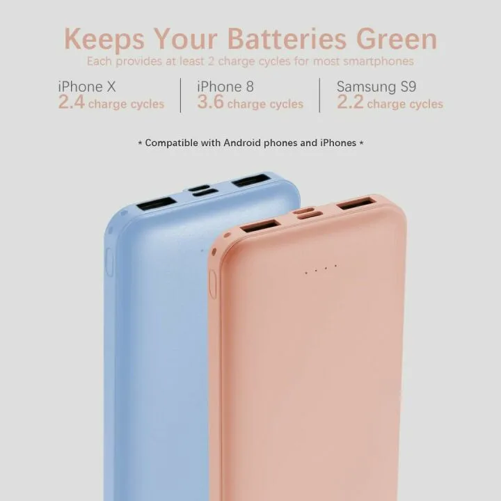 Miady 10000mAh Fast Charging Dual USB Power Bank