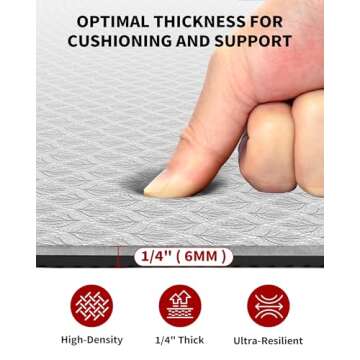 CAMBIVO Large Yoga Mat for Men and Women 1/4 Inch Thick, 72" x 48" Extra Wide Workout Mat, Exercise Fitness TPE Mat for Home Gym, Yoga, Pilates, Workout,Stretching,Meditation (Barefoot Exercise)