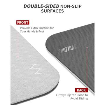 CAMBIVO Large Yoga Mat for Men and Women 1/4 Inch Thick, 72" x 48" Extra Wide Workout Mat, Exercise Fitness TPE Mat for Home Gym, Yoga, Pilates, Workout,Stretching,Meditation (Barefoot Exercise)