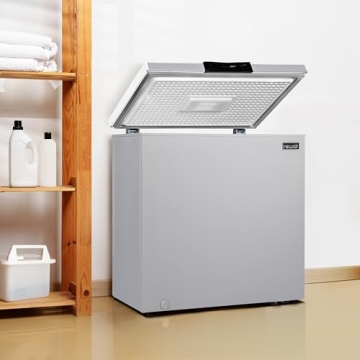 Newair 6.7 Cu. Ft. Chest Freezer with Removable Basket, Quiet Deep Freezer, Digital Temperature Control, Top Open Door Alarm, Fast Freeze Mode, Compact Freezer, Garage Storage, Cool Gray