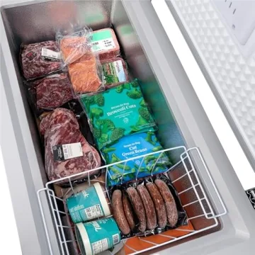 Newair 6.7 Cu. Ft. Chest Freezer with Removable Basket, Quiet Deep Freezer, Digital Temperature Control, Top Open Door Alarm, Fast Freeze Mode, Compact Freezer, Garage Storage, Cool Gray