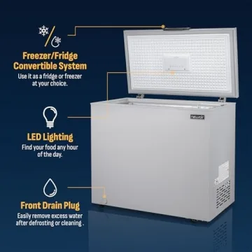 Newair 6.7 Cu. Ft. Chest Freezer with Removable Basket, Quiet Deep Freezer, Digital Temperature Control, Top Open Door Alarm, Fast Freeze Mode, Compact Freezer, Garage Storage, Cool Gray