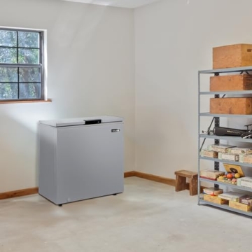 Newair 6.7 Cu. Ft. Chest Freezer with Removable Basket, Quiet Deep Freezer, Digital Temperature Control, Top Open Door Alarm, Fast Freeze Mode, Compact Freezer, Garage Storage, Cool Gray