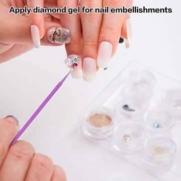 Cuttte 500PCS Disposable Micro Swabs for Eyelash Extension, Micro Applicators Eyelash Swabs for Makeup Application Purple (Head Diameter: 1.5mm)