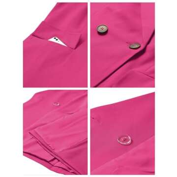 Luvamia Women's Elegant Magenta Blazer for Work and Casual Wear