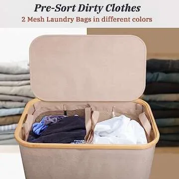 MCleanPin 294L Laundry Hamper with Removable Bags