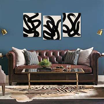 arteWOODS Wall Art Canvas Set Abstract Lines Pictures Modern Mid Century Boho Wall Decor Minimalist ...