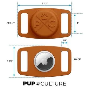 Pup Culture AirTag Dog Collar, Extra-Durable, Lightweight, and Protective AirTag Case for Dog Collar - Track Your Pet Using Apple AirTag Technology - Dog Collar AirTag Holder -for Dogs and Cats