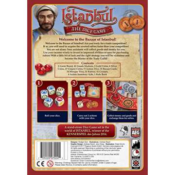 Istanbul The Dice Game - Board Game, Collect Gems, Be a Master Merchant, 2 to 4 Players, 20 to 40 Minute Play Time, for Ages 8 and Up, Alderac Entertainment Group (AEG)