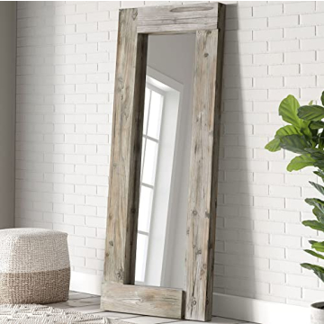 Rustic Farmhouse Full Length Mirror with Wood Frame