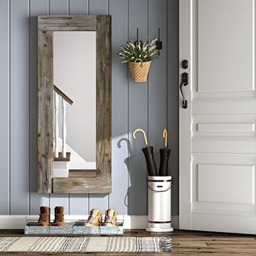 Rustic Farmhouse Full Length Mirror with Wood Frame