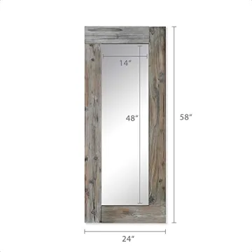 Rustic Farmhouse Full Length Mirror with Wood Frame