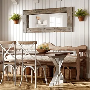 Rustic Farmhouse Full Length Mirror with Wood Frame