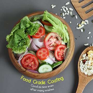 Lavaux Designs Wooden Bowls for Food | Set of 3 Acacia Wood Bowls (8 x 2 inches) | Perfect for Pasta...