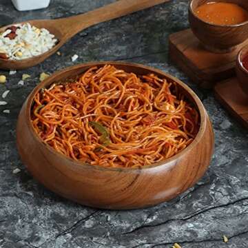 Lavaux Designs Wooden Bowls Set of 3 | 26 oz Acacia Wood Bowls