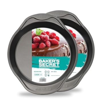 Baker's Secret Nonstick Round Cake Pan Set - 9" Carbon Steel, Classic Bakeware