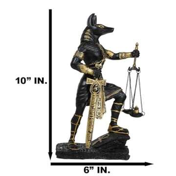 Ebros Ancient Egyptian God Anubis with Scales of Justice Statue Gods of The Dead and Afterlife Weigh...