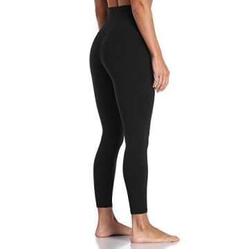 Colorfulkoala Women's High Waisted Tummy Control Workout Leggings 7/8 Length Ultra Soft Yoga Pants 25" (XL, Black)