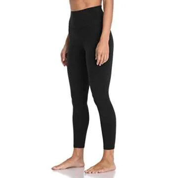 Colorfulkoala Women's High Waisted Tummy Control Workout Leggings 7/8 Length Ultra Soft Yoga Pants 25" (XL, Black)