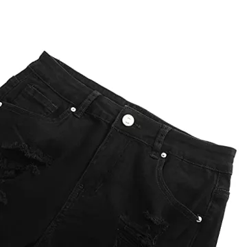 Stylish Women’s Mid Rise Ripped Stretchy Shorts For Summer