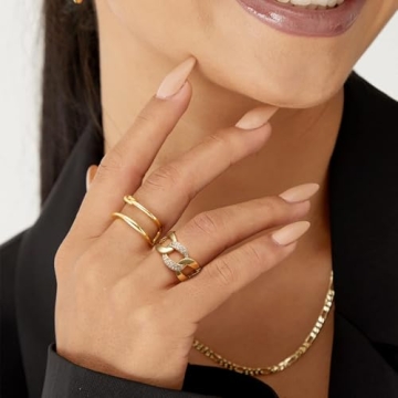 Stylish KissYan Gold Ring for Women | Dainty & Adjustable
