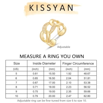 Stylish KissYan Gold Ring for Women | Dainty & Adjustable