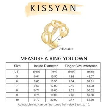 Stylish KissYan Gold Ring for Women | Dainty & Adjustable