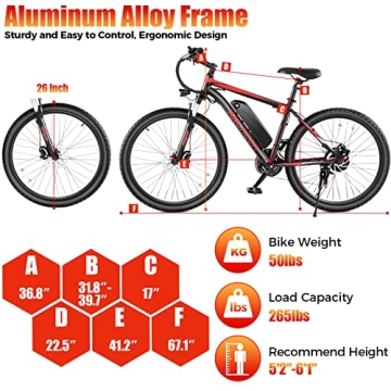 ANCHEER Electric Bike 750W Mountain Bicycle for Commuters