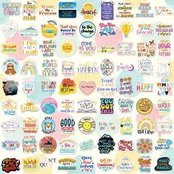 300PCS Affirmation Stickers, Holographic Motivational Sticker Pack, Positive Journal Encouraging Shi...