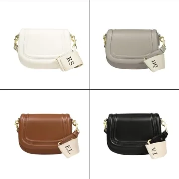 Crossbody Bags For Women-Custom Personalized Initial Embroidered Vegan Leather small Shoulder Bag