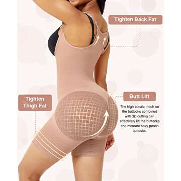 Lover-Beauty Back Fat Shapewear for Women Tummy Control Full Body Shaper Seamless Faja Compression G...