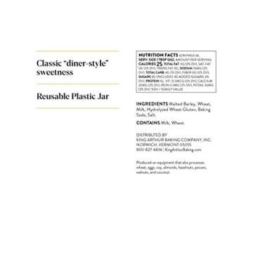 King Arthur Malted Milk Powder: Premium Baking Ingredient for Classic Diner-Style Sweetness, Ideal for Milkshakes, Pancakes, and Waffles - 12 oz Jar of Authentic Malt Flavor Enhancer