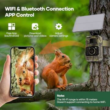 Assark Solar Trail Camera 48MP 30FPS, WiFi Bluetooth Game Camera with Motion Activated 0.2s Trigger,...