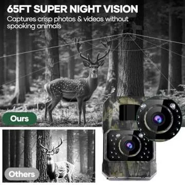 Assark Solar Trail Camera 48MP 30FPS, WiFi Bluetooth Game Camera with Motion Activated 0.2s Trigger, Night Vision Motion Activated IP66 Waterproof for Wildlife Scouting with 32GB Micro SD Card
