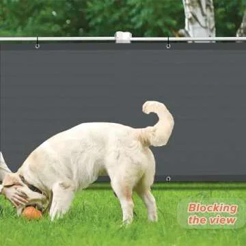 LOVE STORY 3.3'x19.5' Charcoal Balcony Screen Privacy Fence Cover (HDPE) UV Protection Weather-Resis...