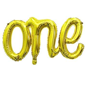 Rose&Wood 40" First Birthday Balloon Banner in Gold