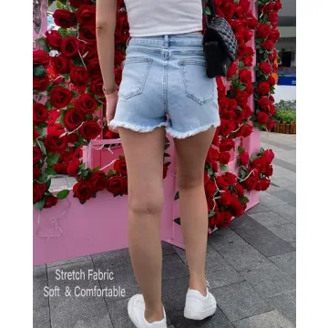 VAYEAH High Waisted Ripped Denim Shorts for Women