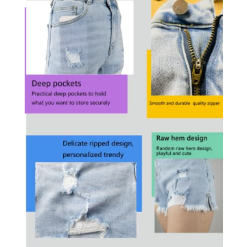 VAYEAH High Waisted Ripped Denim Shorts for Women