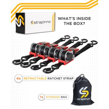 Strapinno Retractable Ratchet Straps for Easy Hauling