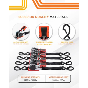 Strapinno Retractable Ratchet Straps for Easy Hauling