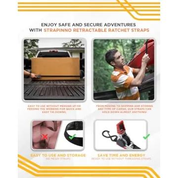 Strapinno Retractable Ratchet Straps for Easy Hauling